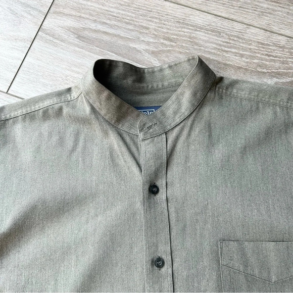Polo Ralph Lauren Military Green Stand Collar Short Sleeve  Shirt - Picture 4 of 13